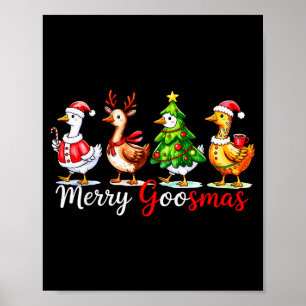 Affiche Mignon Drôle Joyeux Goosmas Silly Goose Renne Chau