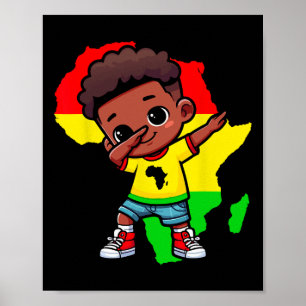 Affiche Mignon enfant Dabbing Mois de l'histoire des Noirs