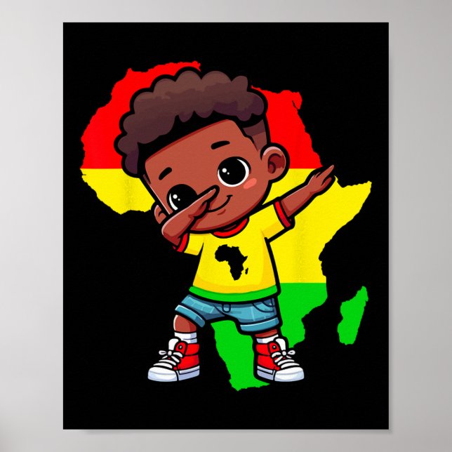 Affiche Mignon enfant Dabbing Mois de l'histoire des Noirs (Devant)