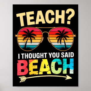 Affiche Mignon enseigne pensée dite professeur de plage éc