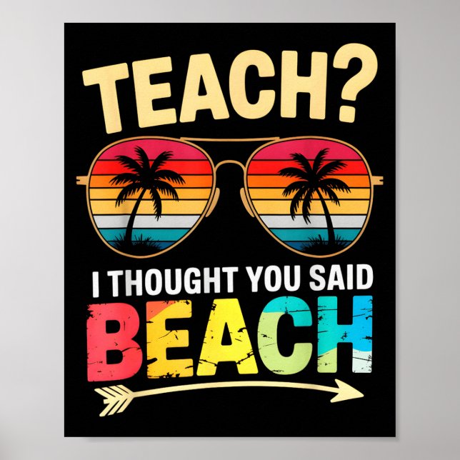Affiche Mignon enseigne pensée dite professeur de plage éc (Devant)