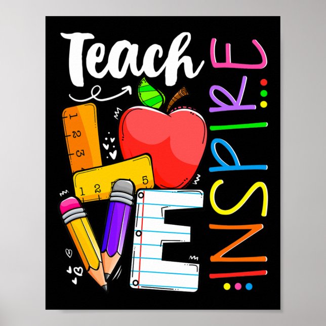 Affiche Mignon Enseigner Amour Et Inspirer Hommes Femmes E (Devant)