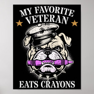Affiche Mignon Favori Vétéran Mange Crayons Escouade Milit