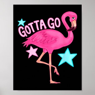 Affiche Mignon Flamant Rose Drôle Féminin Été Plage