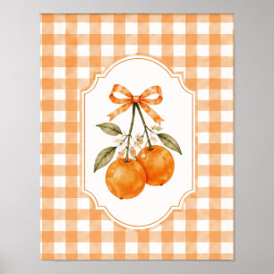 Affiche Mignon Fruit Orange Vintage Mur de Cerisier Cottag