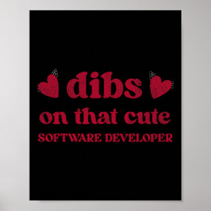 Affiche Mignon Funny Saint-Valentin Développeur de logicie
