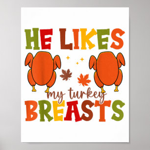 Affiche Mignon Il Aime Mes Poitrines De Dinde Couple Assor