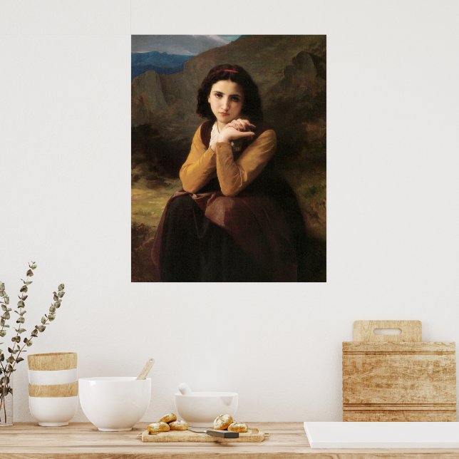 Affiche Mignon Innocence d'une adolescente, Bouguereau (Cuisine)