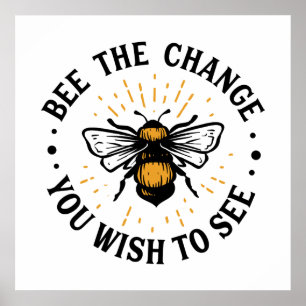 Affiche mignon inspirant amoureux des abeilles mot art