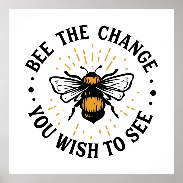 Affiche mignon inspirant amoureux des abeilles mot art (Devant)