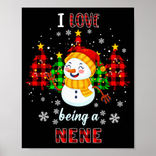 Affiche Mignon Je Suis Amoureux D'être Un Bonhomme De Neig