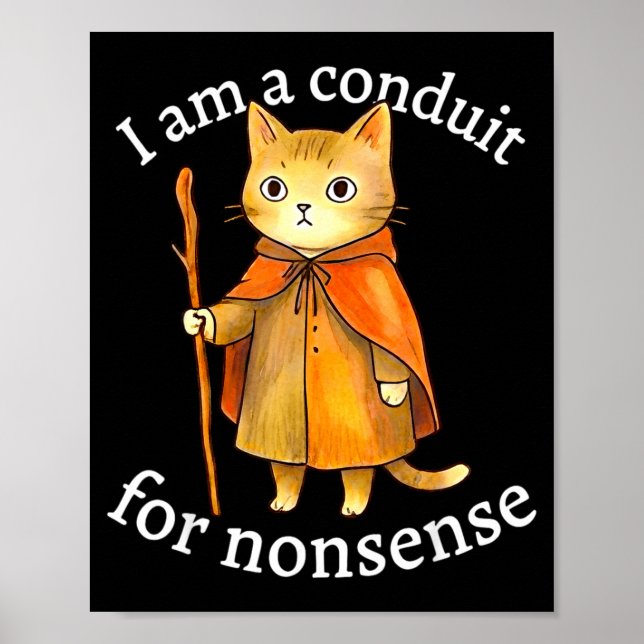 Affiche Mignon je suis un conduit pour les absurdités chat (Devant)