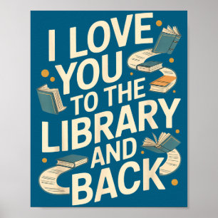 Affiche Mignon je t'aime bibliothèque dos citation drôle d