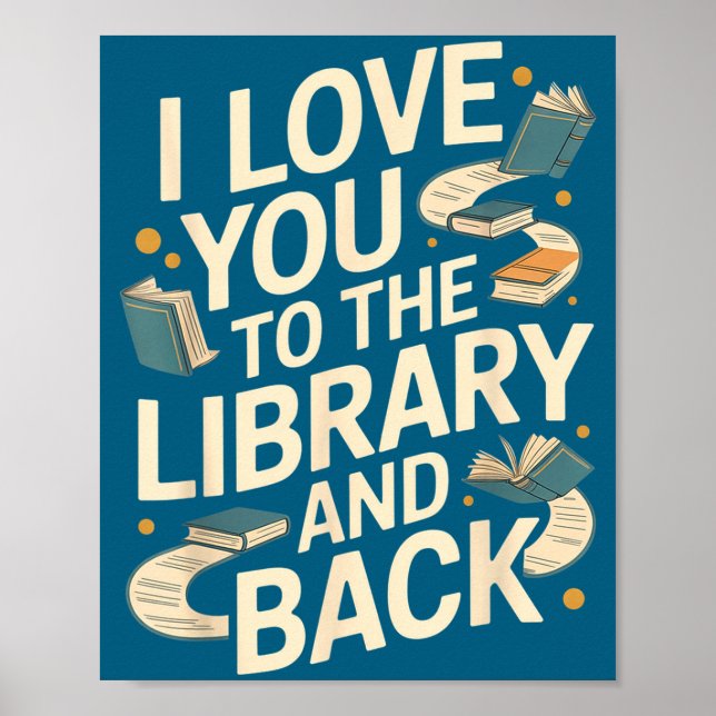 Affiche Mignon je t'aime bibliothèque dos citation drôle d (Devant)