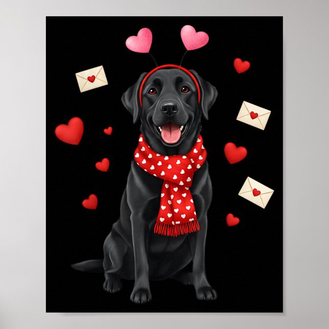 Affiche Mignon Labrador Saint-Valentin Chienne Maman - Drô (Devant)