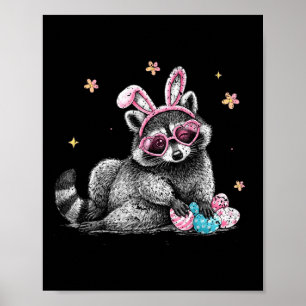 Affiche Mignon lapin raton de Pâques tenue drôle d'animal