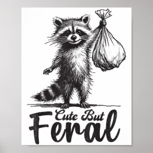 Affiche Mignon mais féroce costume de raton laveur panda d