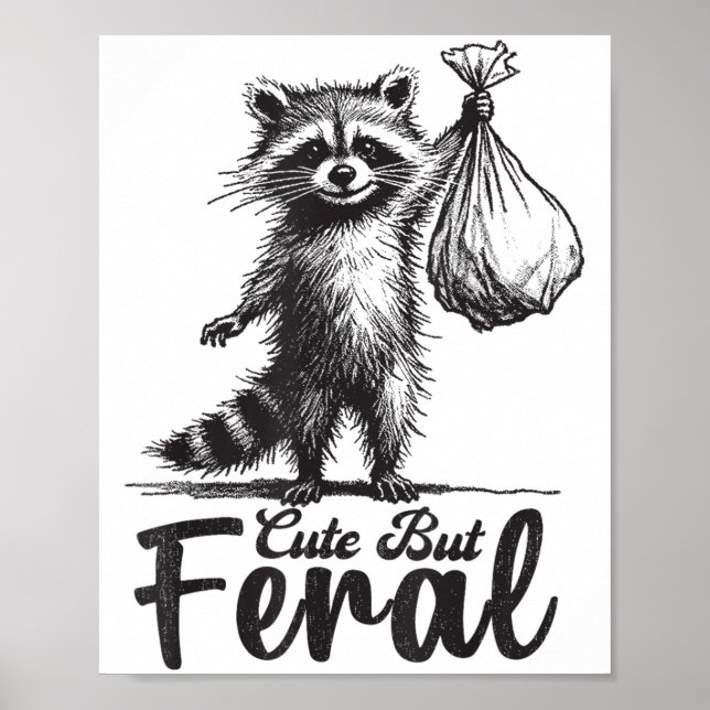 Affiche Mignon mais féroce costume de raton laveur panda d (Devant)