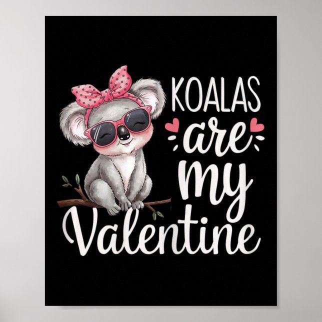 Affiche Mignon ours koala Saint-Valentin Koalas sont mon V (Devant)