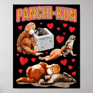 Affiche Mignon panchi-kun bébé singe bébé singe mème drôle