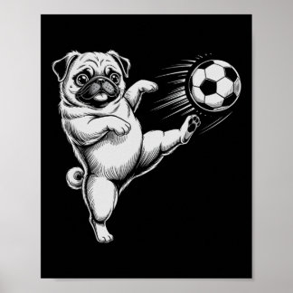 Affiche Mignon Papa Pug de Foot Ll Club de Jeux Enfants 