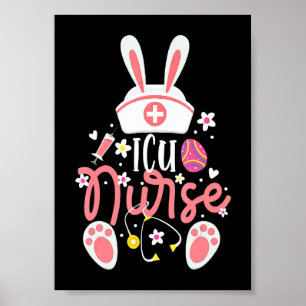 Affiche Mignon Pâques Infirmière en soins intensifs Oreill