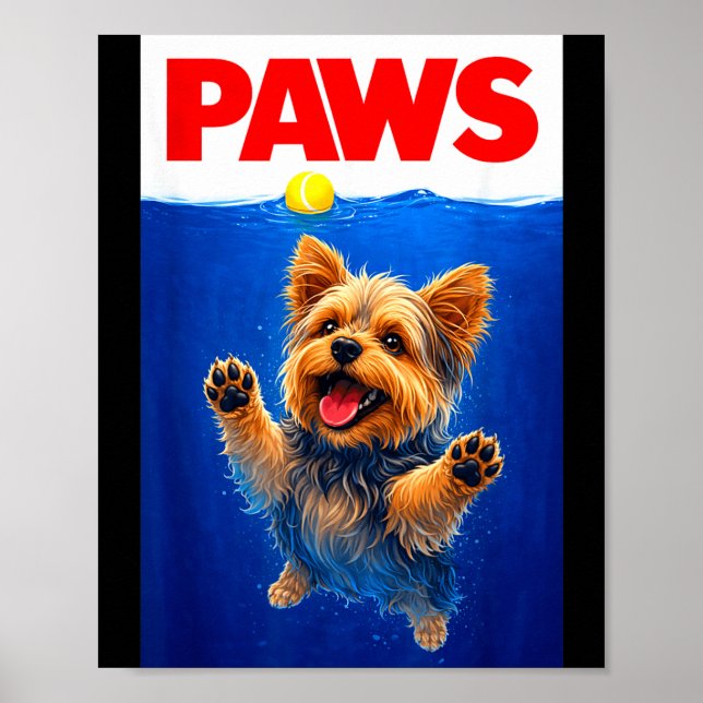Affiche Mignon Patte Originale Yorkshire Terrier Chien (Devant)