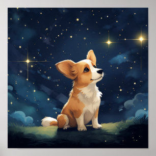 Affiche Mignon Pembroke Corgi regardant