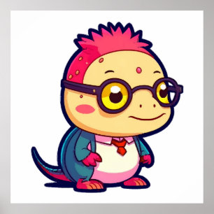 Affiche mignon philosophe axolotl