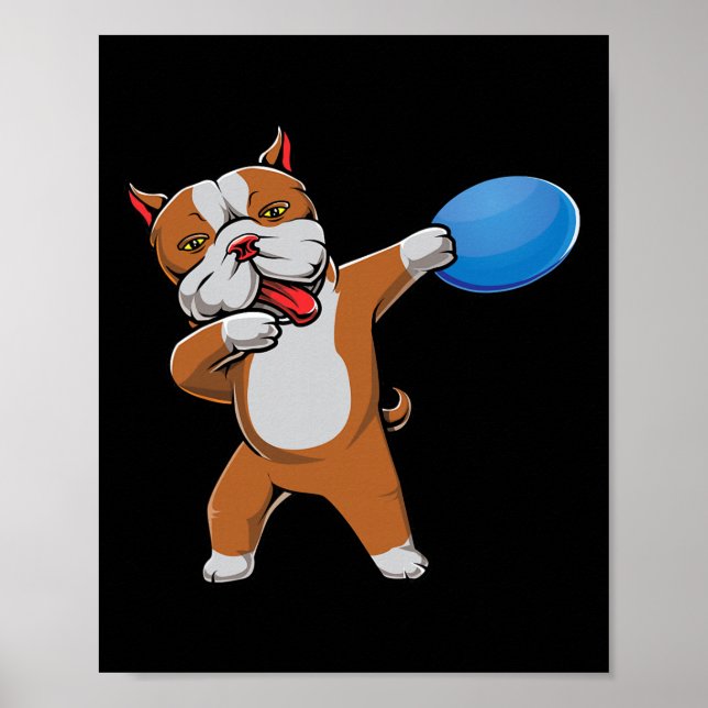 Affiche Mignon Pitbull Dabbing amateur de Disc Golf Pit Bu (Devant)