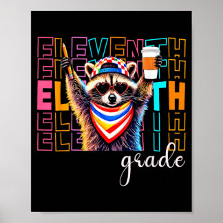 Affiche Mignon Raton Laveur de 11e Année Rentree Scolaire