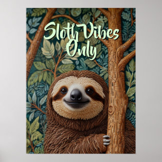 Affiche Mignon rétro boho paresseux Accroche-toi