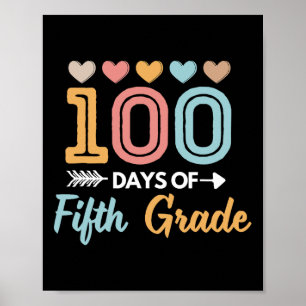 Affiche Mignonne 100 Jours De 5E Année Enseignant Élèves E