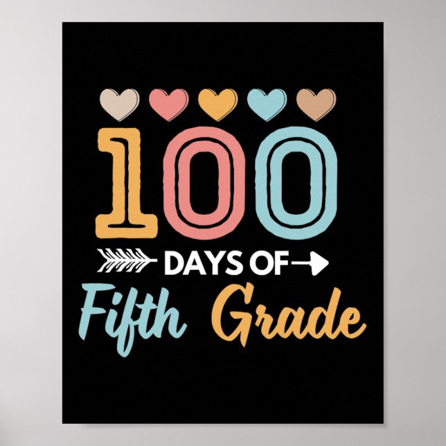 Affiche Mignonne 100 Jours De 5E Année Enseignant Élèves E (Devant)