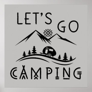Affiche Mignonne allons faire du camping du mot art