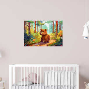 Affiche mignonne Amateurs d'ours brun Country nursey