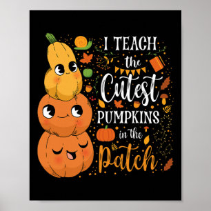 Affiche Mignonne Automne Enseigner Citrouille Cutest Dans