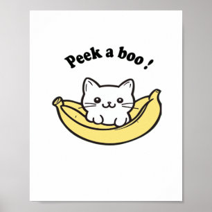 Affiche Mignonne, Banane, Peekaboo !, Japon, , Kitten