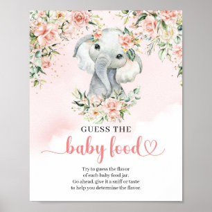 Affiche Mignonne bébé éléphant rougir Guess Le jeu de nour