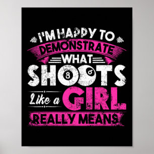 Affiche Mignonne Billard Femmes Chemise Drôle Cadeau Pour