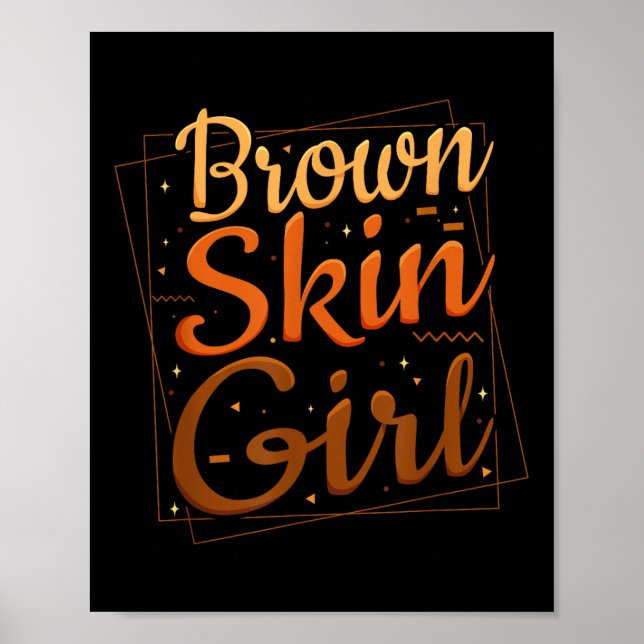 Affiche Mignonne Brown fille de la peau Mois de l'histoire (Devant)