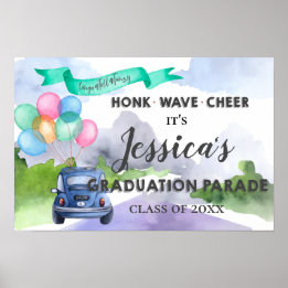 Affiche Mignonne Classe De 2022 Conduire Par Graduation Pa