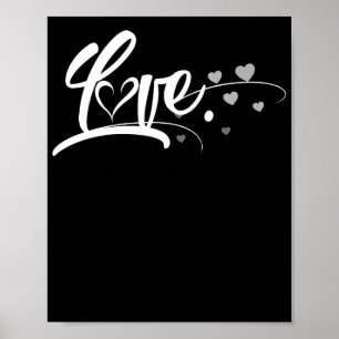 Affiche Mignonne Cursive Amour Valentines Jour Rouge