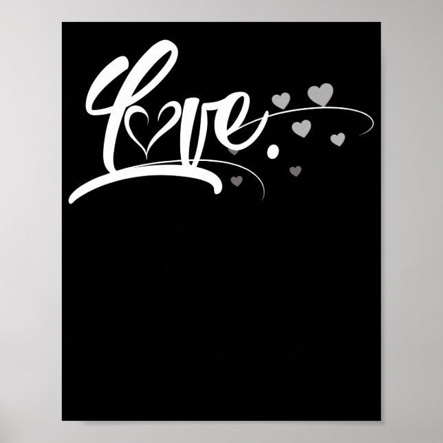 Affiche Mignonne Cursive Amour Valentines Jour Rouge (Devant)