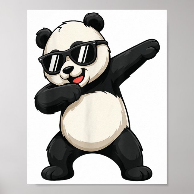 Affiche Mignonne Dabbing Panda Tenue Garçon Ados Hommes Da (Devant)