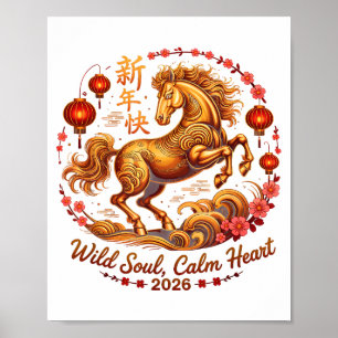 Affiche Mignonne Dame Cheval 2026 Âme Sauvage Cœur Calme Z