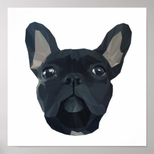 Affiche Mignonne face de bulldog frenchie