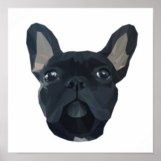 Affiche Mignonne face de bulldog frenchie