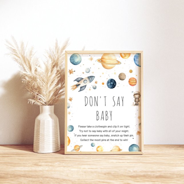 Affiche Mignonne garçon astronaute espace ne pas dire jeu  (Créateur téléchargé)