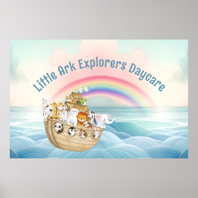 Affiche Mignonne garderie Noah's Ark Business (Devant)